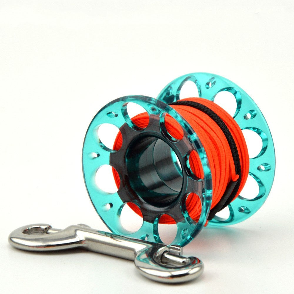 Plastic wire wheel + double end hook rope releasing device