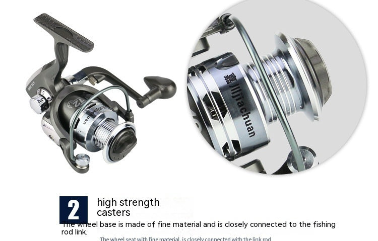 12-axis Metal Toe Cap Fishing Reel Reel For Telescopic Fishing Rod Thrown Pole Wheel