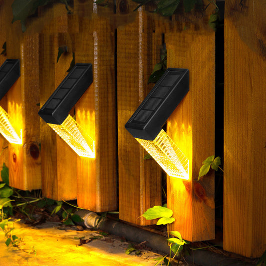 LED Solar Stairs Lights Outdoor Lighting Waterproof Step Deck Light Fence Railing Garden Yard Decoration