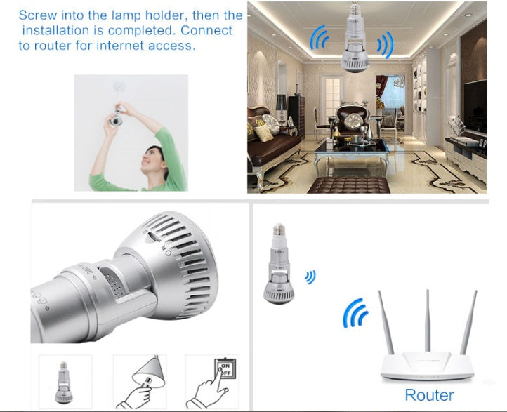 Wifi Light Bulb Security Camera