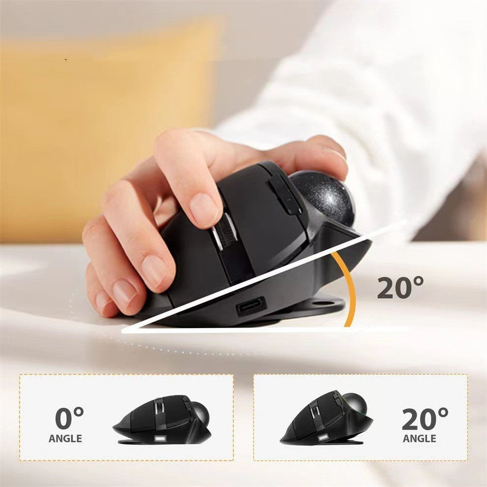 Wireless Trackball Mouse Rechargeable 2.4G Bluetooth Dual-mode Luminous Mouse