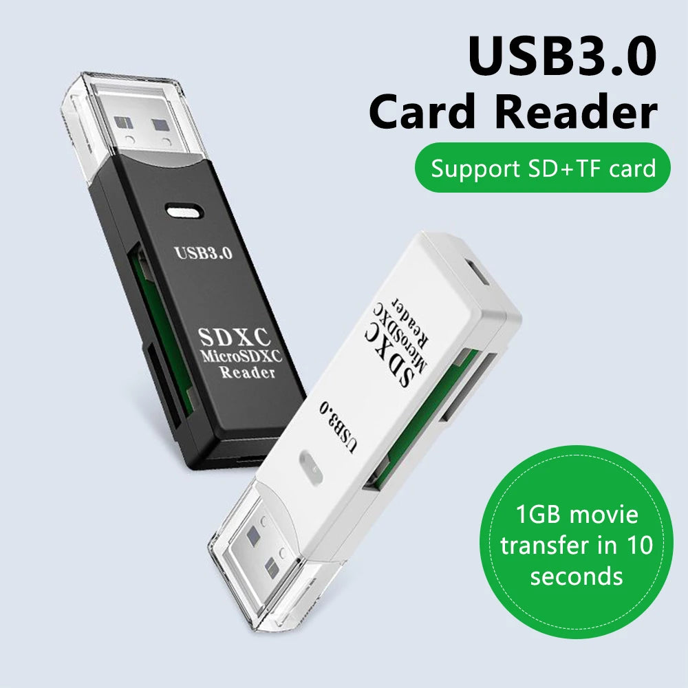 2 in 1 USB 3.0 Card Reader Micro sd card Reader usb adapter.